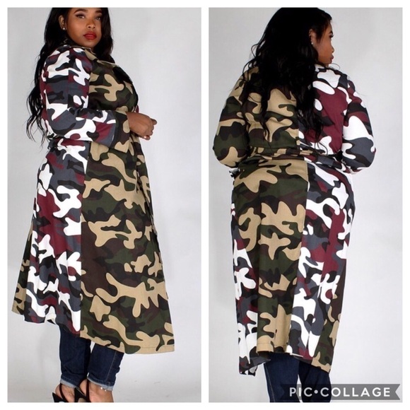 1 Left!!! Diva Plus Camouflage Trench - Picture 2 of 3